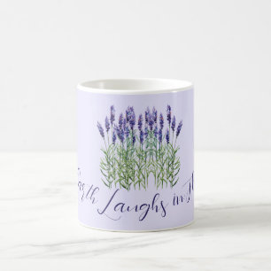Lavender, jorden skrattar i blommor kaffemugg