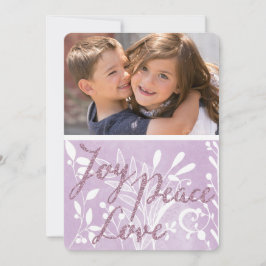Lavender Joy Peace Kärlek Helgdag Photo Card Julkort