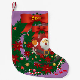 Lavender jul-Helgdag Santa Stocking Liten Julstrumpa