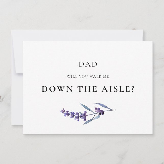 Lavender Kan du gå mig ner på akiselkortet? Inbjudningar (Framsida)