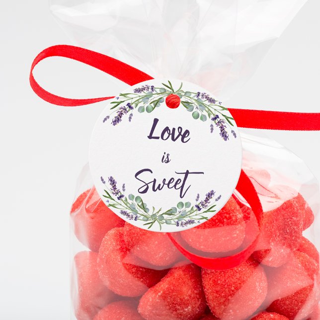 Lavender Kärlek är Sweet-tack för bröllopet Gåvor Etiketter (Skapare uppladdad)