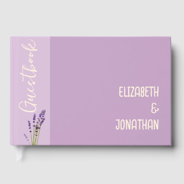 Lavender Kärlek Bröllop Gästböcker (Framsida)