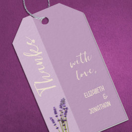 Lavender Kärlek Bröllop Presentetikett