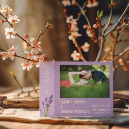 Lavender Kärlek Bröllop Spara Datumet