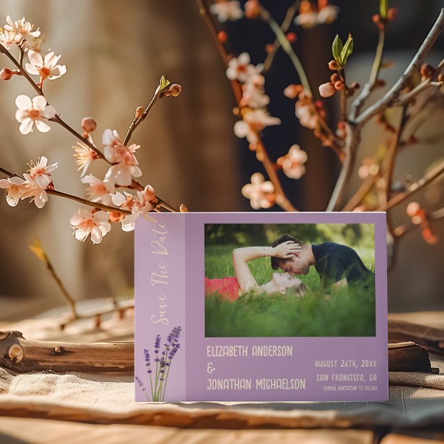 Lavender Kärlek Bröllop Spara Datumet (Skapare uppladdad)