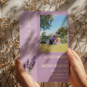 Lavender Kärlek Bröllop Spara Datumet