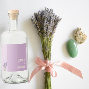 Lavender Kärlek Bröllop Spritflaskor Etikett
