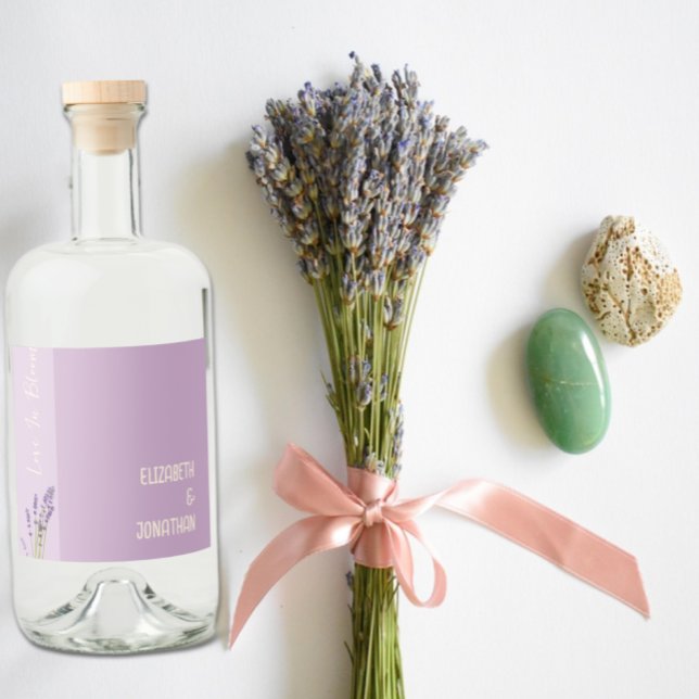 Lavender Kärlek Bröllop Spritflaskor Etikett (Skapare uppladdad)