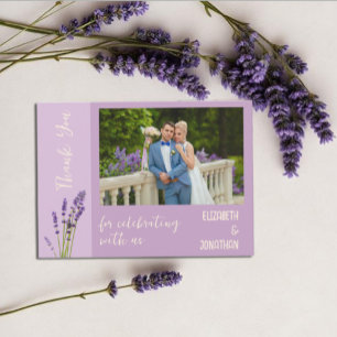 Lavender Kärlek Bröllop Tack Kort