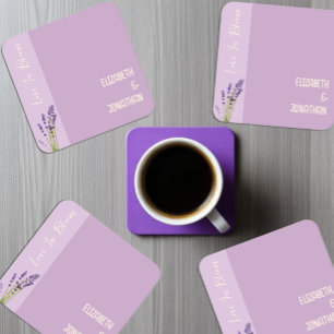 Lavender Kärlek Bröllop Underlägg Papper Kvadrat