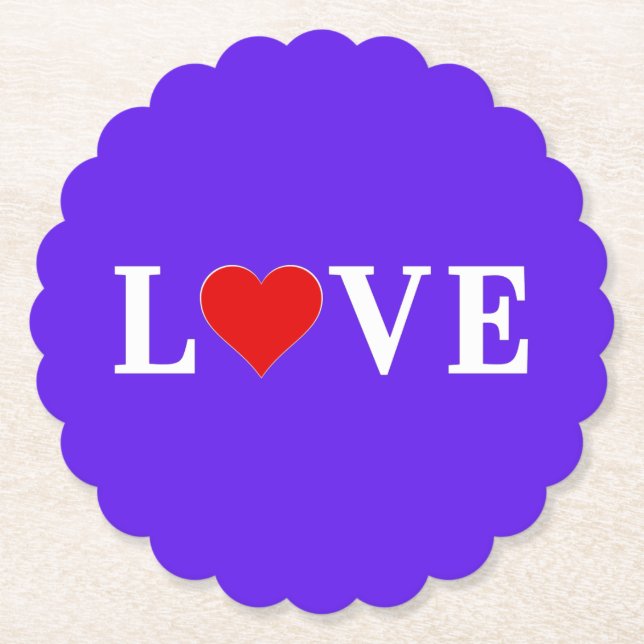 Lavender KÄRLEK Elegant Snyggt Underlägg Papper (Framsida)