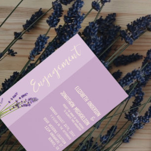 Lavender Kärlek Förlovningsfest Inbjudningar