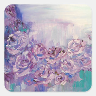 Lavender Kärlek Fyrkantigt Klistermärke