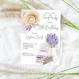 Lavender kopp av te, romantiskt te party födelseda inbjudningar