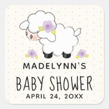 Lavender Lamb Baby Shower-Tack för