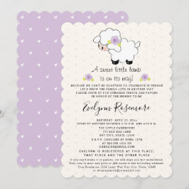 Lavender Lamb Drive by Baby Shower-inbjudningar
