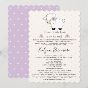 Lavender Lamb Drive by Baby Shower-inbjudningar
