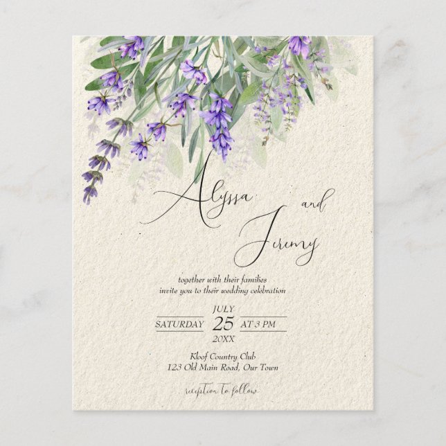 Lavender Landsbygd QR OSA budget inbjudan (Framsida)