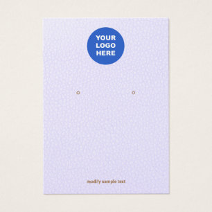 Lavender Leather Add Logotyp Earring Visning Card Visitkort