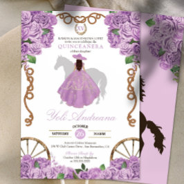 Lavender Light Lila Charra Quinceanera Inbjudningar