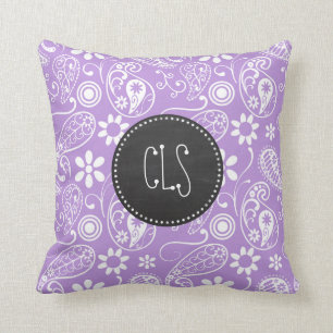 Lavender, Light Lila Paisley; kritkort Kudde