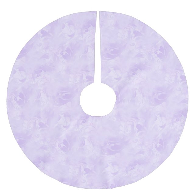 Lavender Lila Abstrakt Feather Mönster Julgransmatta Borstad Polyester (Framsidan)