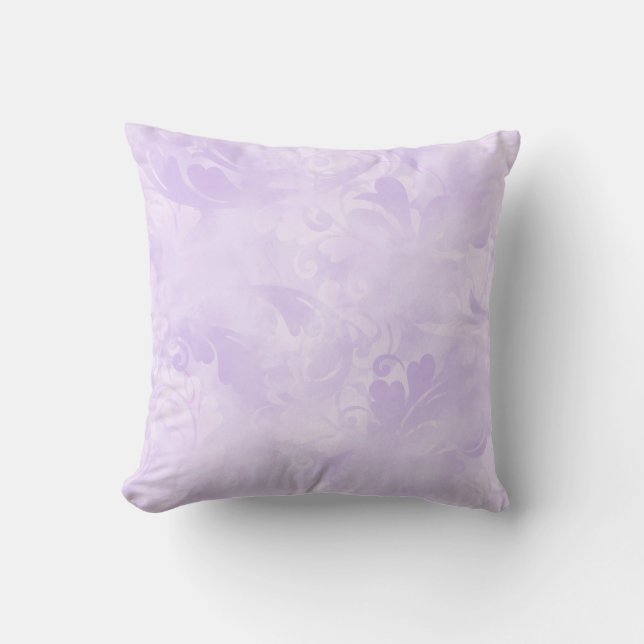 Lavender Lila Abstrakt Feather Mönster Kudde (Framsida)