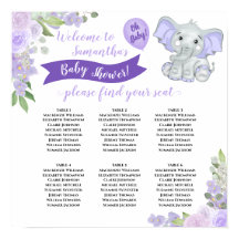 Lavender Lila Baby Shower 6 Bord sittdiagram
