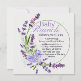 Lavender/Lila Baby Shower/Baby Brunch-inbjudan Inbjudningar