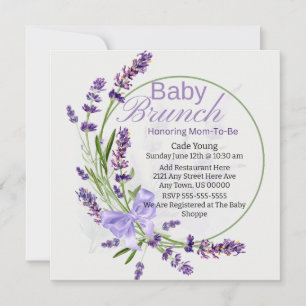 Lavender/Lila Baby Shower/Baby Brunch-inbjudan Inbjudningar