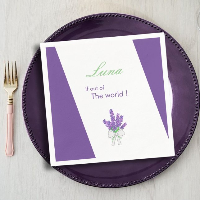 Lavender Lila Baby Shower Pappersservett (Skapare uppladdad)