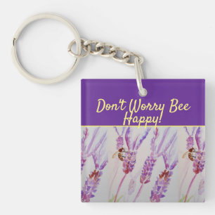 Lavender Lila Blommigt Art Oroa inte Bee Lycklig