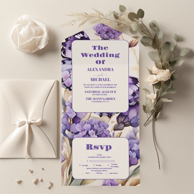 Lavender Lila Blommigt Elegant bröllop (Skapare uppladdad)
