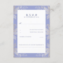 Lavender Lila Blommigt Elegant bröllop OSA kort