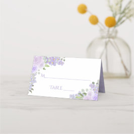 Lavender Lila Blommigt Elegant bröllop Skriva-In Placeringskort