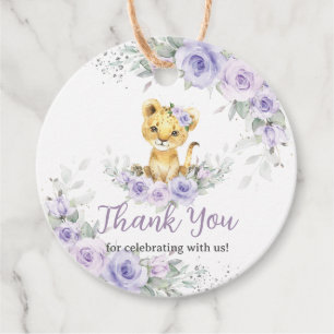 Lavender Lila Blommigt Lejona Unge Baby Shower Gåvor Etiketter
