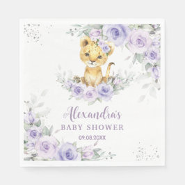 Lavender Lila Blommigt Lejona Unge Baby Shower Pappersservett