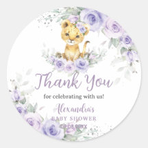 Lavender Lila Blommigt Lejona Unge Baby Shower