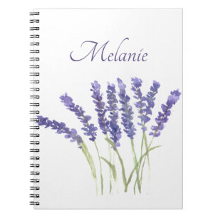 Lavender Lila Blommigt Örter Vattenfärg Anteckningsbok