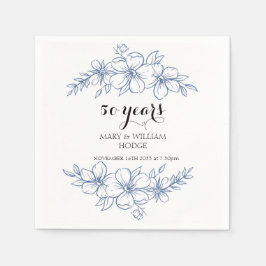 Lavender lila blommigtar 50:e bröllop-årsdagen pappersservett