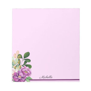 Lavender Lila blommor Anteckningsblock DITT Namnte