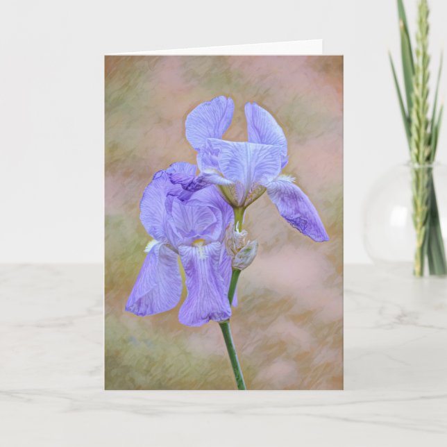 Lavender Lila blommor Art Note Card Kort (Framsida)