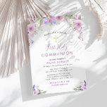 Lavender lila blommor i första heligan inbjudningar<br><div class="desc">Gratulera till ditt barns första heliga-sällskap med denna vackra vattenfärgsdesign i lila blommor. Texten och formuleringen kan anpassas tillsammans med andra funktioner i denna design.</div>