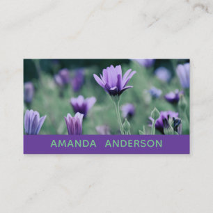 Lavender Lila blommor Visitkort