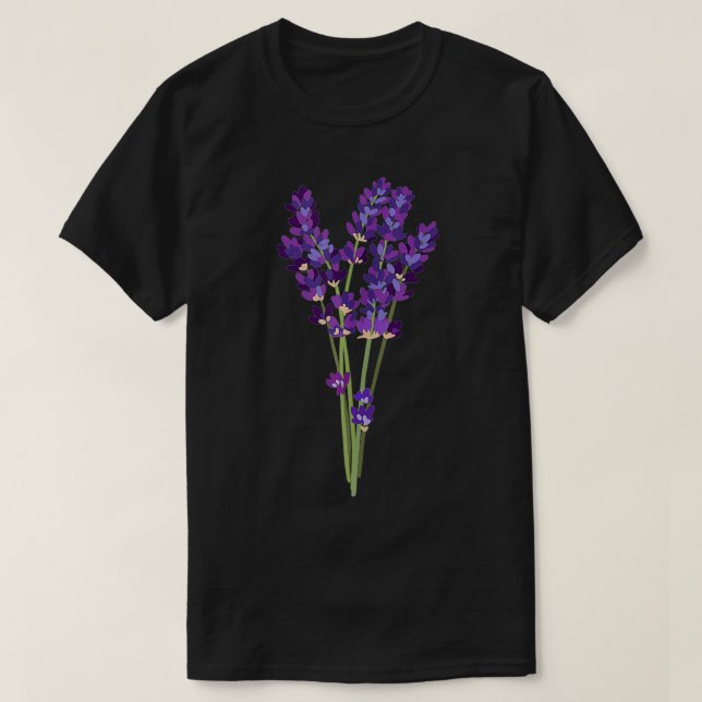 Lavender Lila Blue Flower Wildblomma T Shirt (Design framsida)