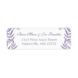 Lavender Lila Bröllop Botaniska Returadress Etikett