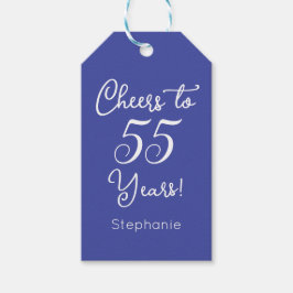 Lavender Lila Cheers till 55 år 55:e födelsedagen Presentetikett