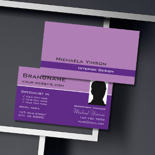 Lavender Lila Classic med Photo Professionell Visitkort