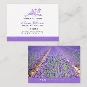 Lavender lila Company Fotoliggande anpassningsbar Visitkort