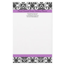 Lavender Lila Damask Black/White